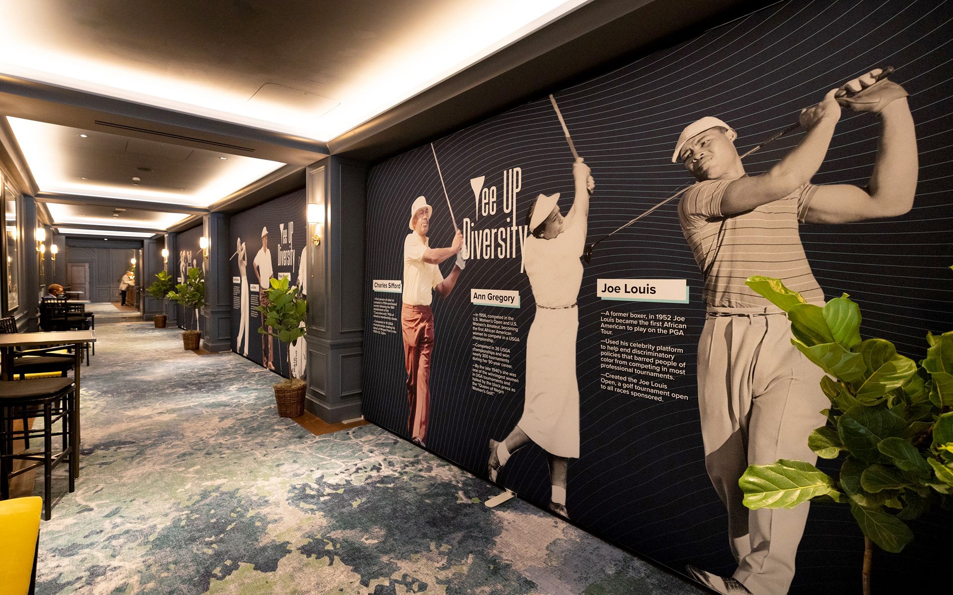 Tee Up Diversity Sponsorship _ hallway graphics